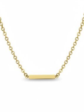 Gorjana Gold Bar Necklace – Rolo Chain